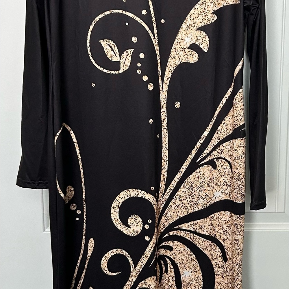 Elegant Black and Gold Women's Dress
